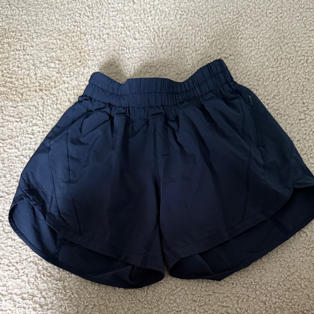 Navy Blue Lululemon Track That 5in Shorts